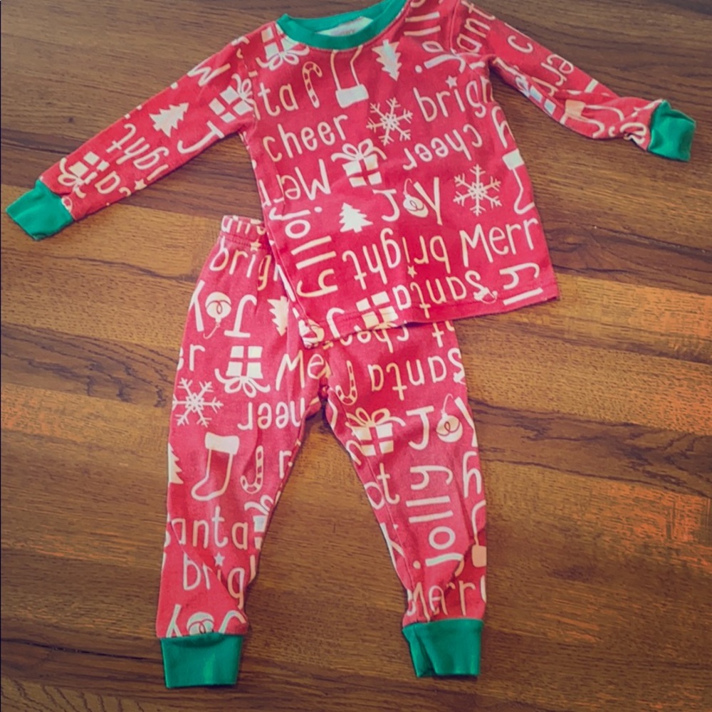 Carters holiday PJ set. Used, good condition.
